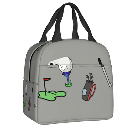 Golf & Beer Insulated Lunch Bag - Reusable Thermal Cooler for Work, School & Sports