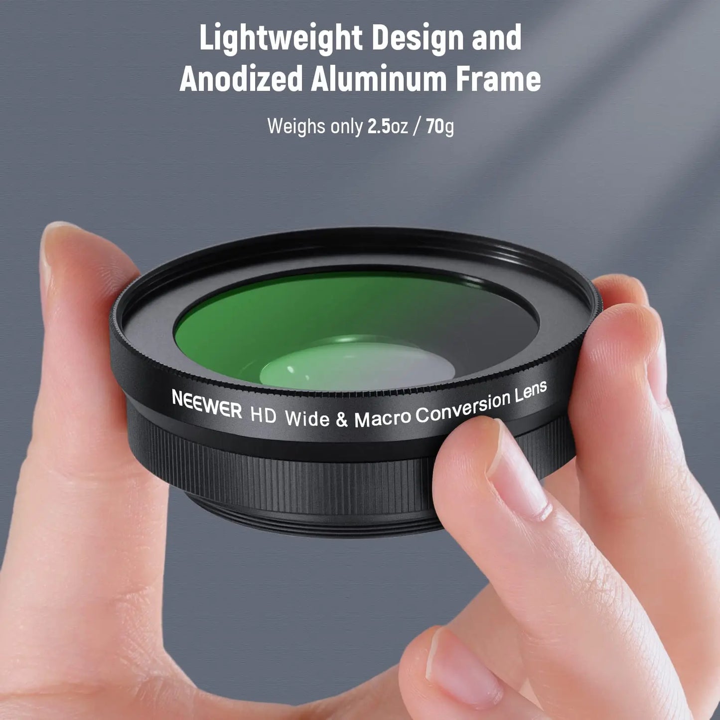 NEEWER 40.5mm HD Wide-Angle Lens – 2-in-1 18mm Wide-Angle & 10x Macro Lens Adapter for Sony ZV-1F, ZV-E10, A5000, A6000