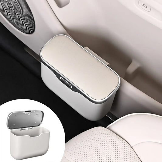 Multifunctional Car Trash Can with Lid – Hanging Storage Bin for Wet & Dry Use, Auto Interior Organizer Box Accessory