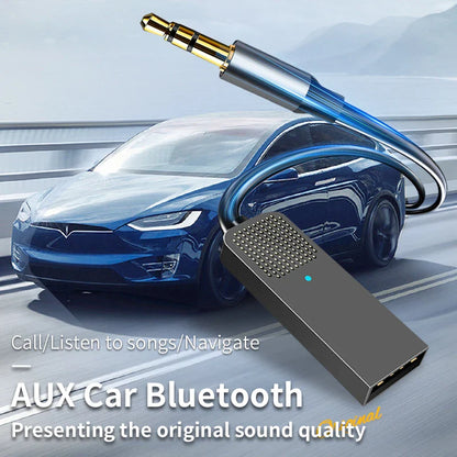 Bluetooth 5.5 Audio Receiver – USB to 3.5mm Car AUX Wireless Adapter with Mic for Handsfree Calls