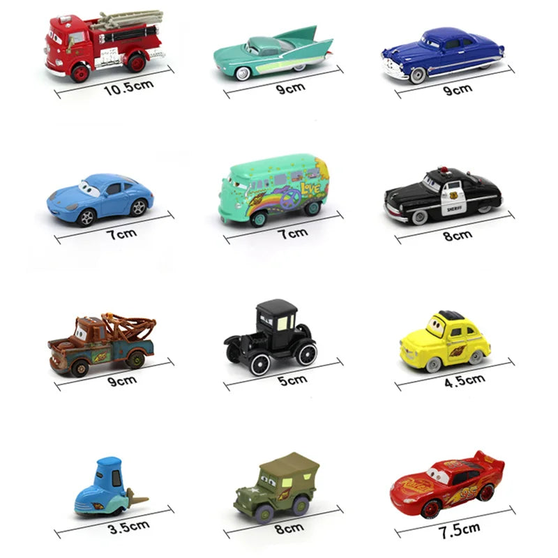 Disney Pixar Cars 3 Diecast Toy Set - Lightning McQueen, Mater, Jackson, and Uncle Truck Champion Car Models for Boys, Birthday Gift