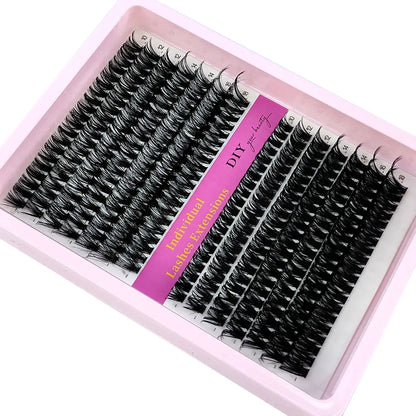 60D/80D/100D Mixed Eyelash Clusters – 10-18mm Wispy Individual Lash Extensions, 266/280pcs DIY Mink False Lashes for Makeup