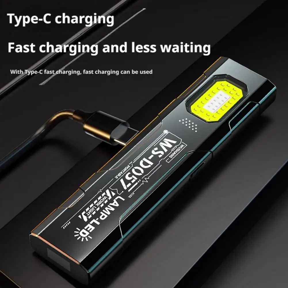 Rechargeable 550LM LED Keychain Flashlight — Mini Pocket Torch Lantern with Magnet for Emergency & Work