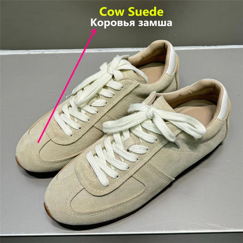 MORAZORA Women’s Luxury Cow Suede Sneakers – 5 Solid Colors, Casual Flats for Fashionable Footwear