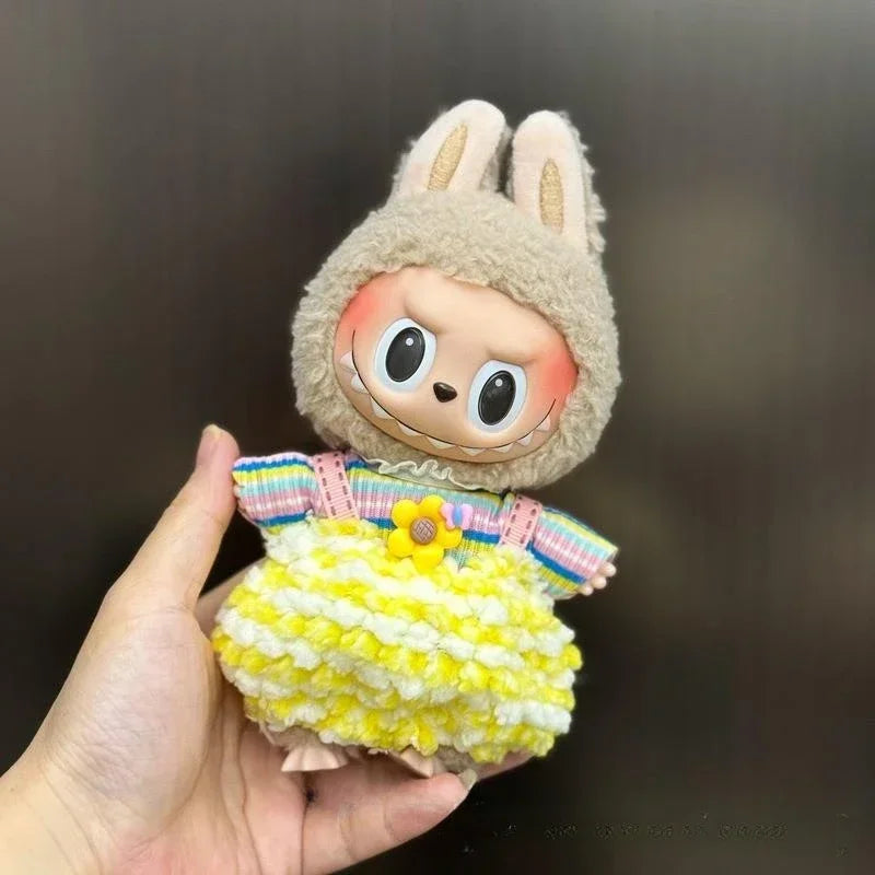 Mini Plush Doll Clothes Set – Kpop EXO Labubu Idol Overalls Outfit for 15-17cm Dolls, Clothing Gift