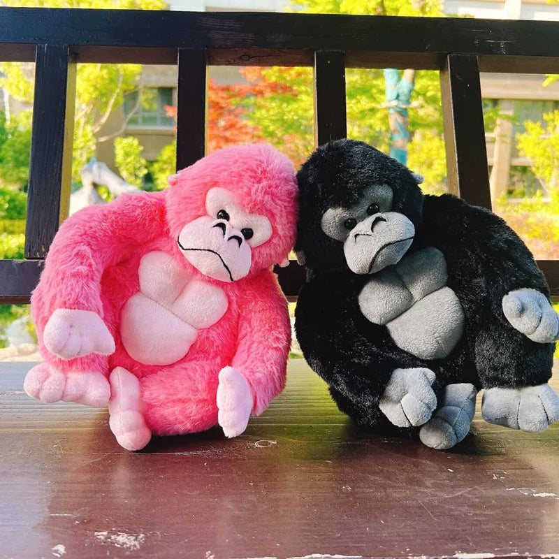 Cartoon Gorilla Plush Toy — Soft Chimpanzee Monkey Stuffed Doll for Room Decor & Birthday Gift