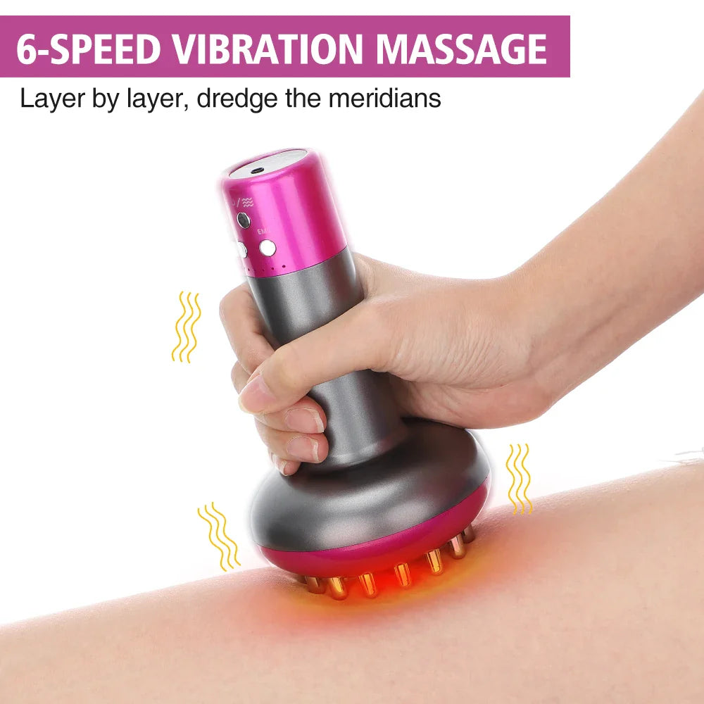 Rechargeable Gua Sha Massager – Body Shaping & Heating Scraping Brush for Lymphatic Detox, Meridian Dredging & Fat Burning