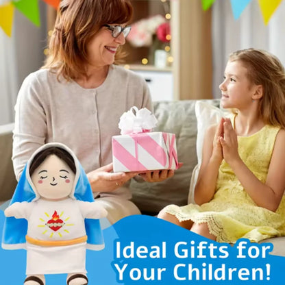 Maria Blue Breathing Jesus Doll – Remote Control Light & Music Toy, Easter & Christmas Gift for Boys and Girls