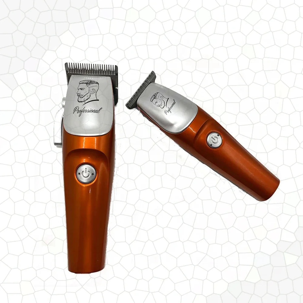 Professional Men’s Hair Clipper Set - Vintage 6500RPM Low-Noise Ceramic Blade Trimmer for Home & Salon Use