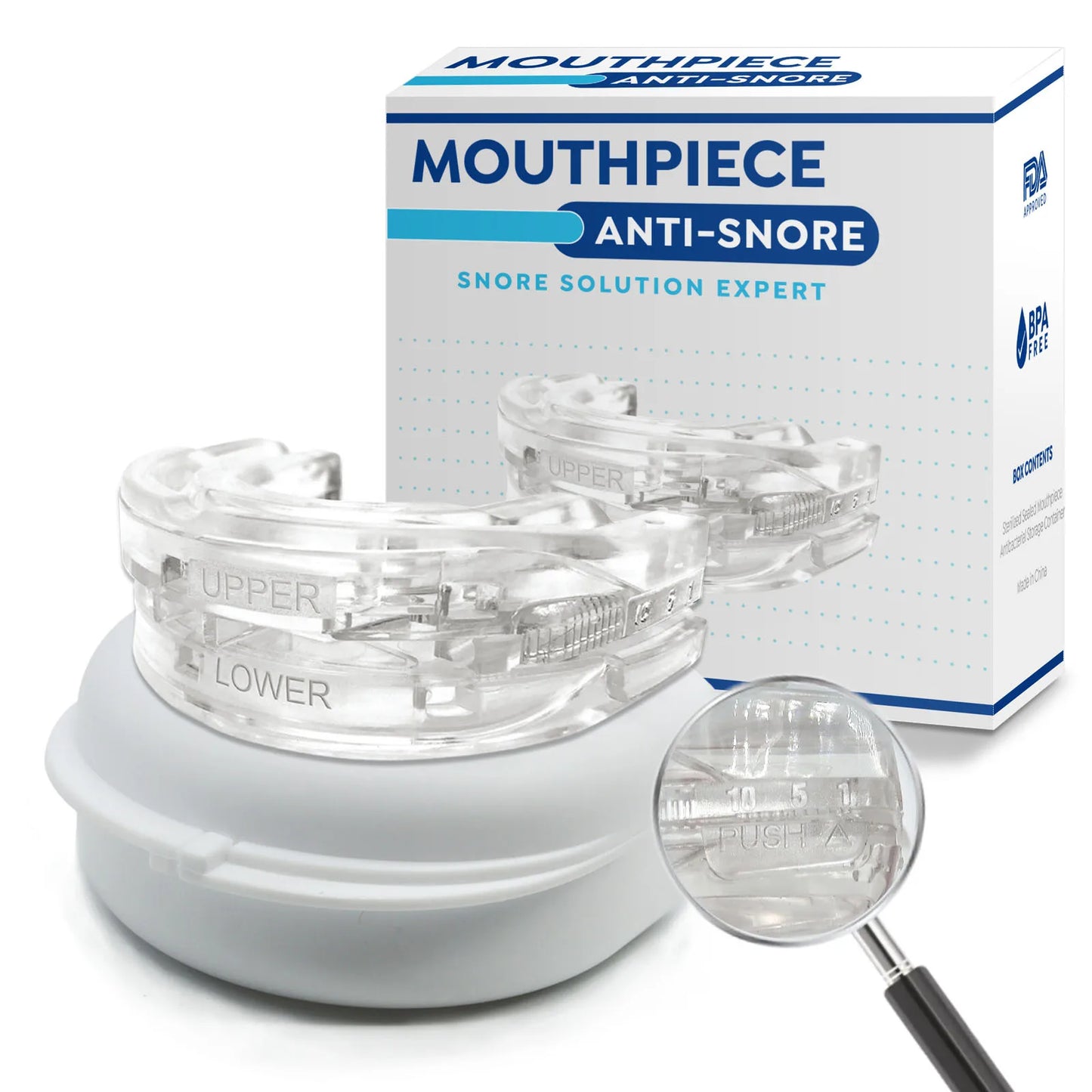 Adjustable Anti-Snoring Mouth Guard – Sleep Aid Mouthpiece for Bruxism, Anti-Apnea & Snoring Relief