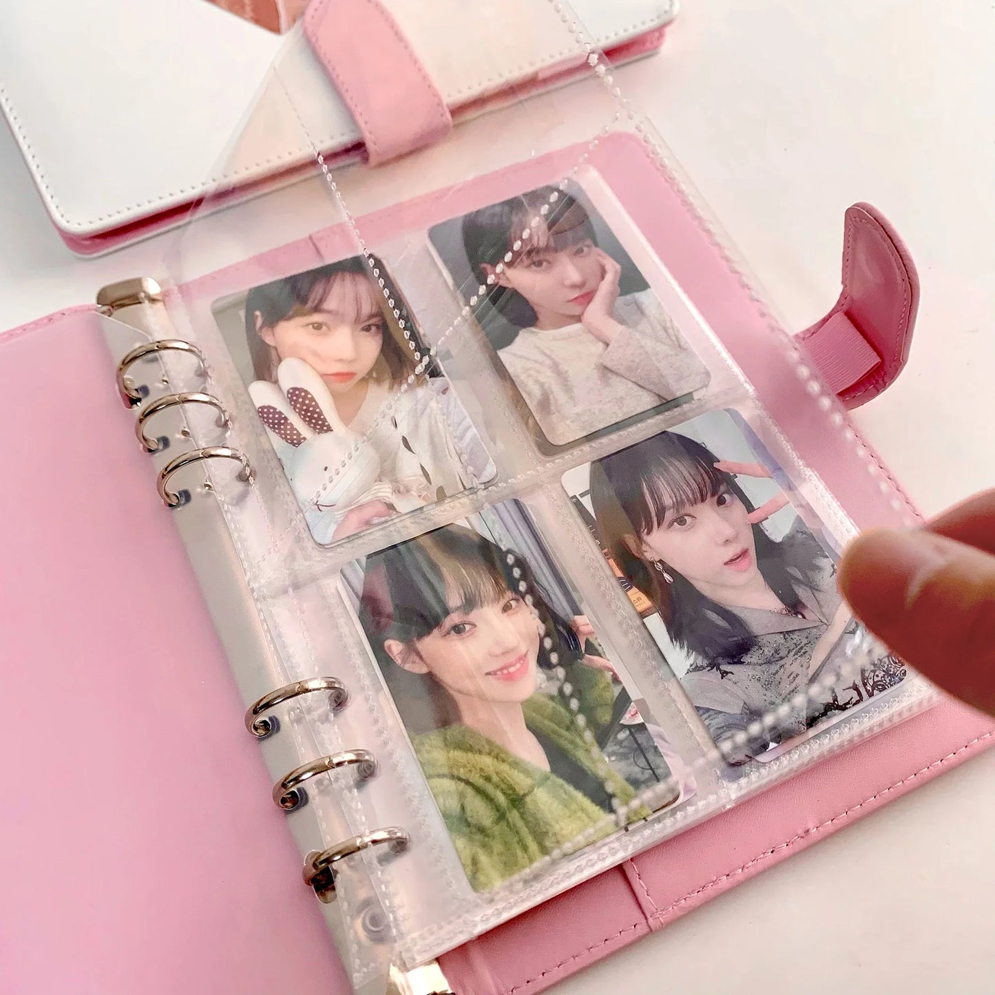 Candy Color A5 PU Leather Binder – Cute Kpop Photocard Album & Loose-Leaf Photo Card Storage Book
