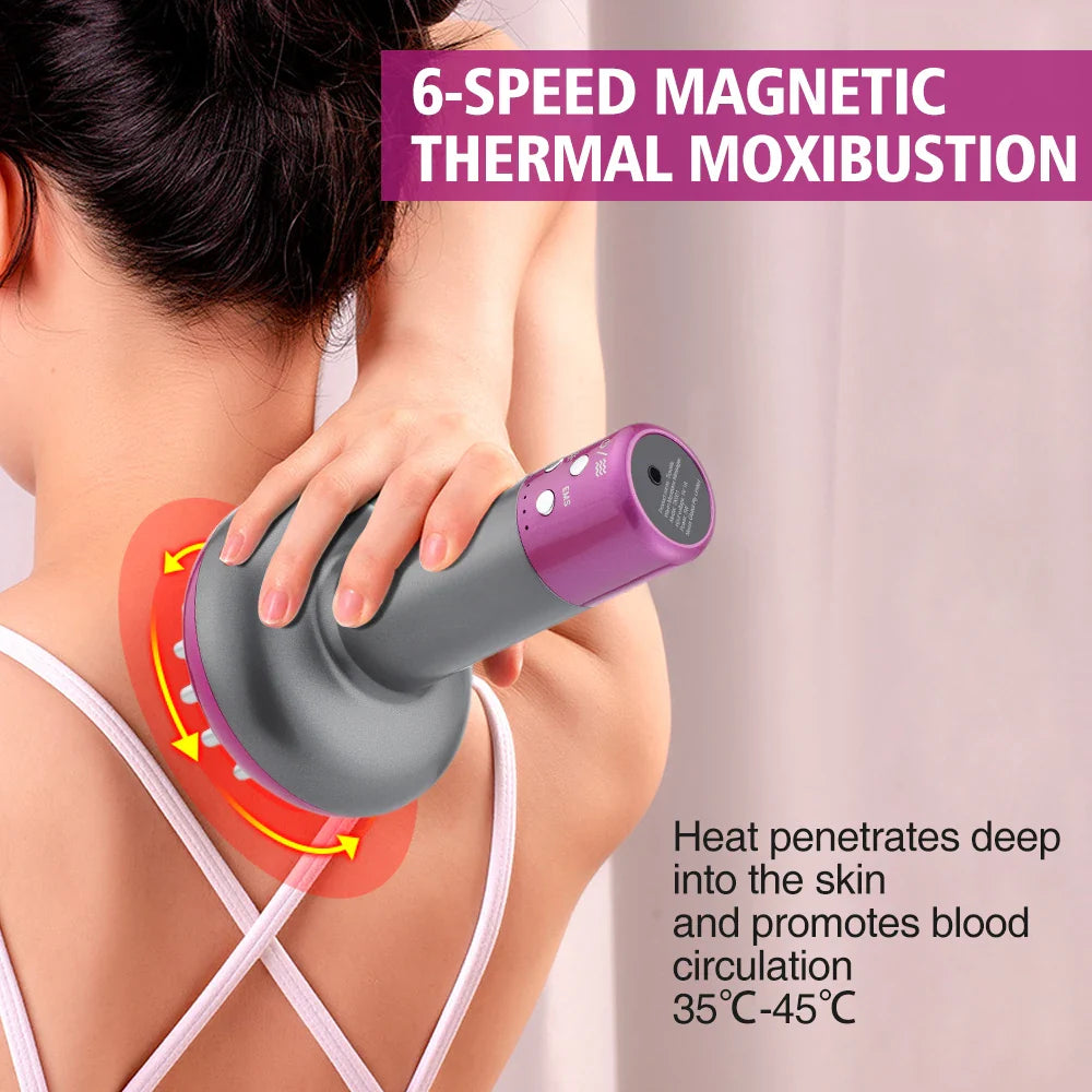 Rechargeable Gua Sha Massager – Body Shaping & Heating Scraping Brush for Lymphatic Detox, Meridian Dredging & Fat Burning