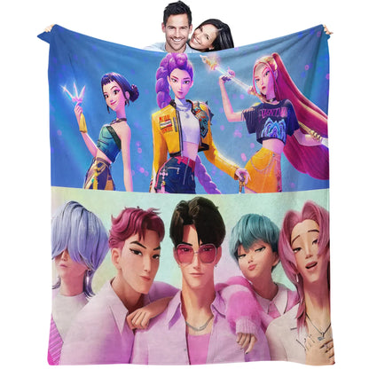 K-Pop Demon Hunters Flannel Blanket – 31 Styles Anime Throw for Home, Travel & Camping Fan Gift