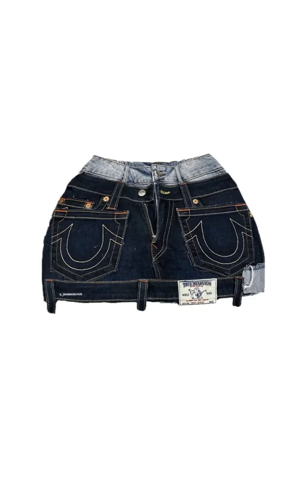 Gothic High-Waisted Y2K Denim Mini Skirt – Retro Patchwork Pleated Skirt with Letter Embroidery for Women
