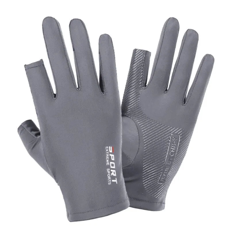 Ice Silk Half-Finger Cycling Gloves - High-Elastic, Comfortable for Men & Women | Outdoor Sports, Fitness, Driving & Fishing
