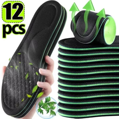 Memory Foam Orthopedic Shoe Insoles – Soft Deodorizing & Sweat-Absorbing Antibacterial Sports Insoles (2/12 Pairs) Shoe Comfort Inserts