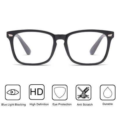 Square Blue Light Blocking Glasses – Nerd Eyeglasses Frame for Computer & Gaming Protection