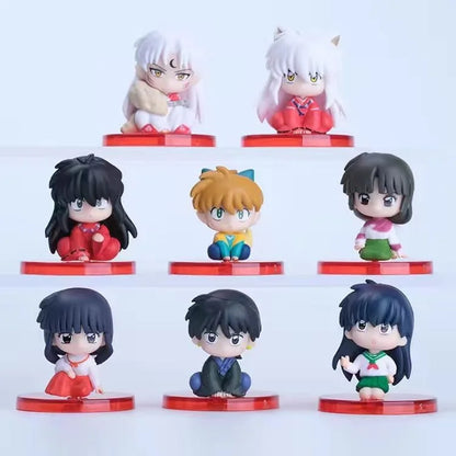 Q Version Inuyasha Figure Blind Box – Cute Sesshomaru & Kagome Sitting Model, Anime Decoration Gift for All Ages