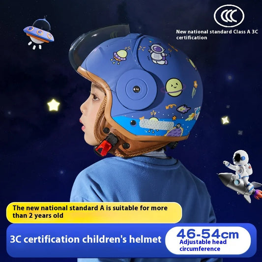 BYB Children's Helmet – 3C Certified National Standard Class A Baby Helmet for All Seasons, Cartoon Electric Vehicle & Motorcycle Safety Helmet