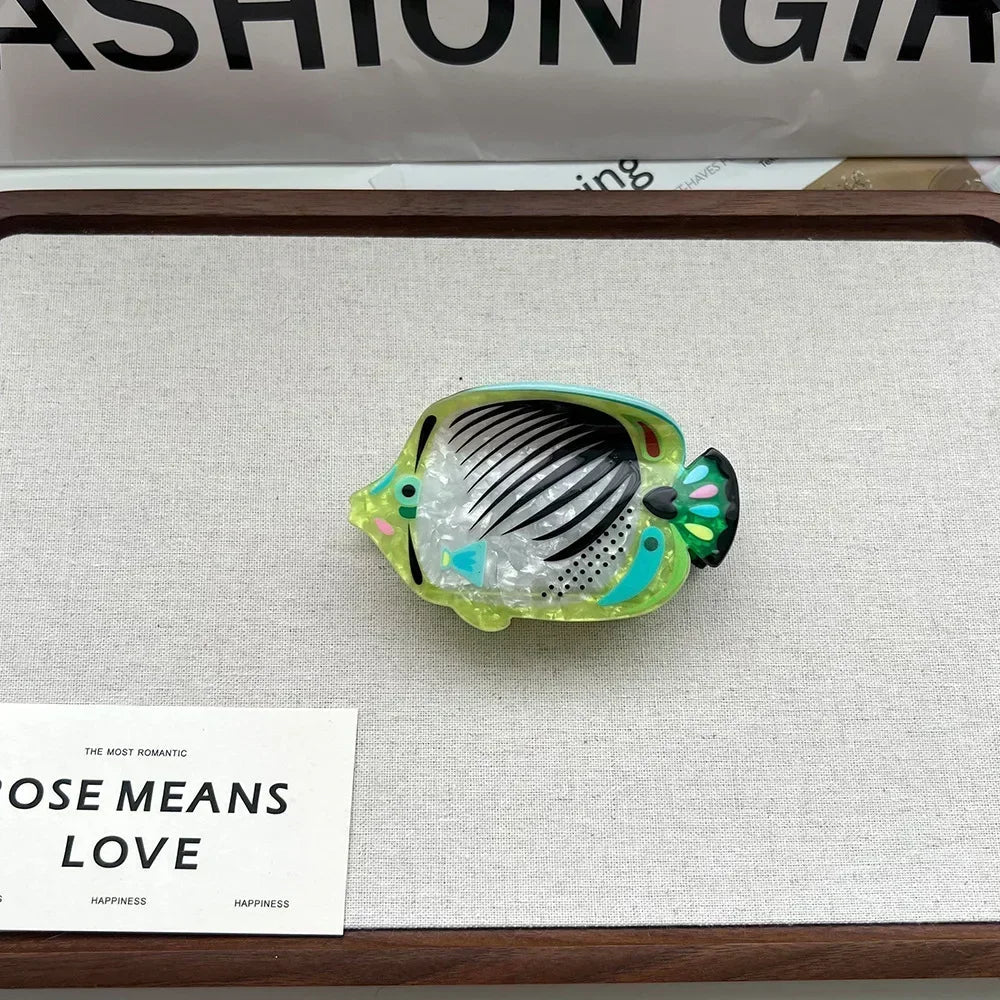 Ocean Beach Series Hair Claw | Hippocampus, Jellyfish & Dolphin Acetate Hair Clip for Women & Girls