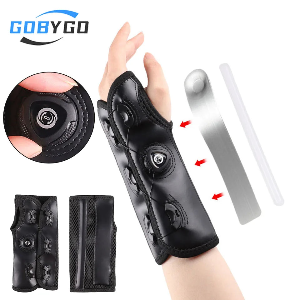 GOBYGO Knob Wrist Guard — Adjustable Tendon Sheath Brace with Removable Steel Plate for Comfort, Fixation & Compression Protection