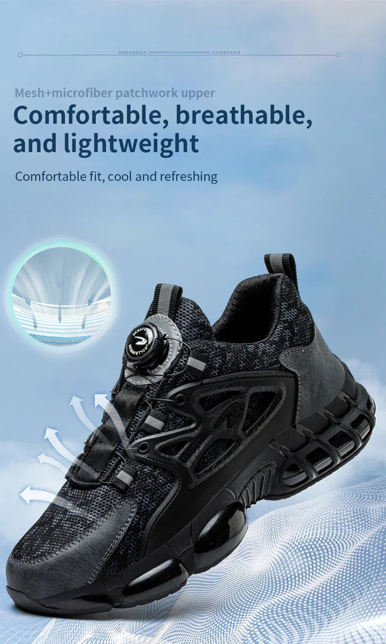 Steel Toe Men’s Work Boots – Lightweight Indestructible Safety Shoes, Anti-Smash & Anti-Puncture Sneakers