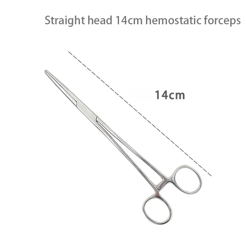 Stainless Steel Hemostatic Forceps – Surgical Locking Clamp Tool, Curved & Straight Tip Fishing Pliers & Medical Hemostat Tool