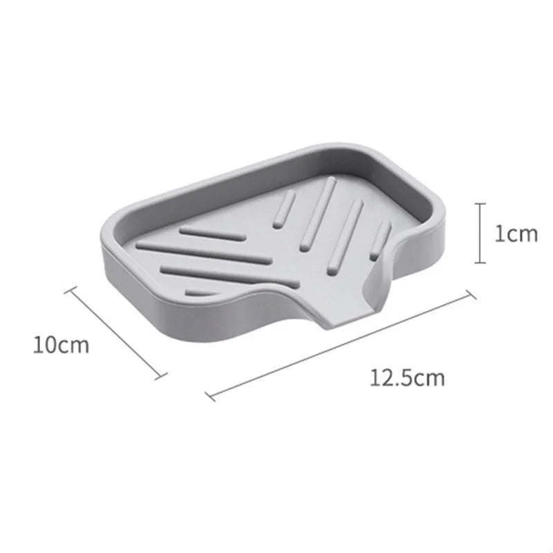 Sink Silicone Tray with Drain – Soap & Sponge Holder, Countertop Scrubber Brush Storage Rack, Kitchen Organizer