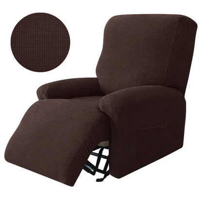 4pcs Recliner Sofa Cover Set - Stretch Spandex Couch Slipcovers with Non-Slip Fit for Armchair & Lazy Chair
