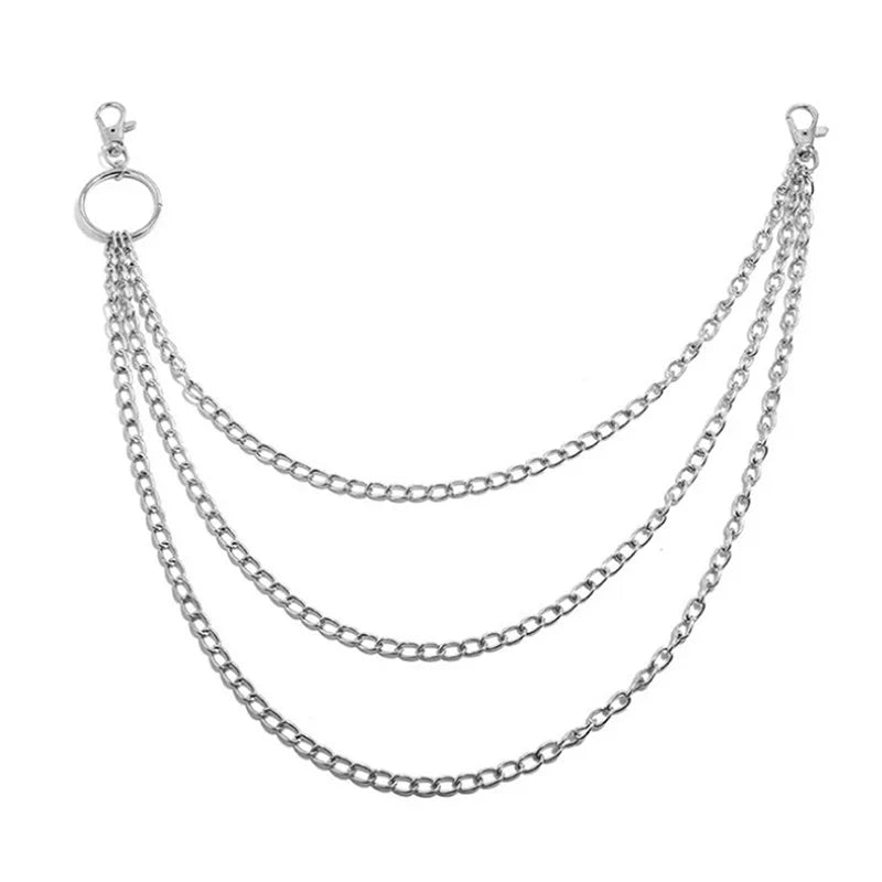 Punk Rock Metal Waist Chain Keychain – Unisex Hip-Hop Jewelry for Jeans, Wallets & Accessories
