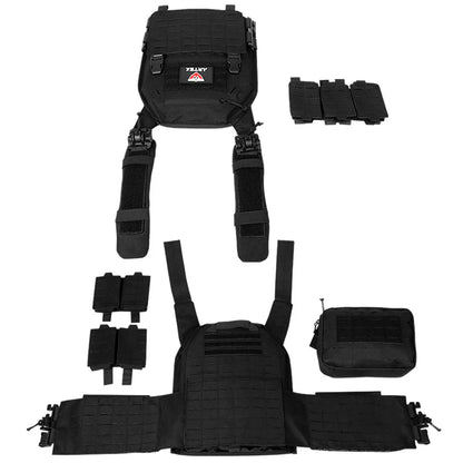 New 6094 Combat Vest – Quick Detachable Light Laser Cut Tactical Gear, Black Airsoft Carrier for Combat Equipment
