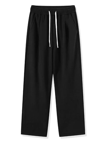 Winter Men’s Korean Fashion Fleece Sweatpants – Thick Warm Wide Leg Loose Thermal Track Pants