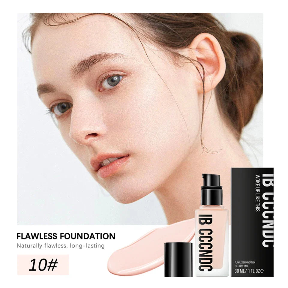 Flawless All-Day Waterproof Concealer & Foundation – 6-Color Full Coverage Moisturizing Makeup for Women