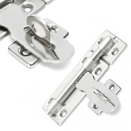4-Inch Stainless Steel Door Lock – Barrel Bolt Latch Padlock Clasp Set for Doors, Windows, Drawers & Cupboards (Brushed Finish)