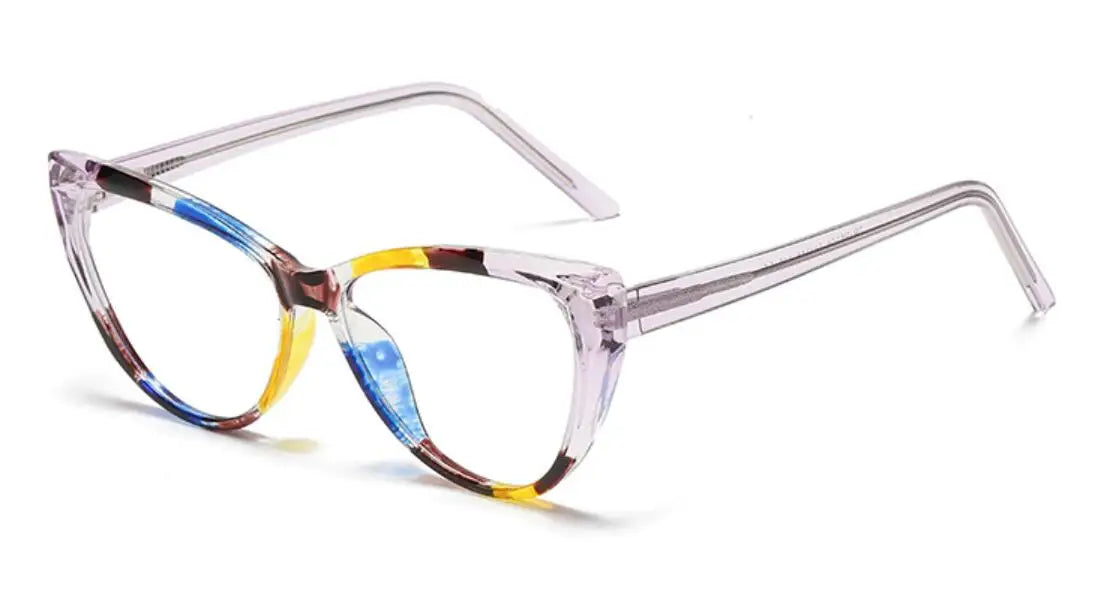 Transparent Cat Eye Reading Glasses - Ultralight TR90 Computer Eyewear with Spring Hinge for Women