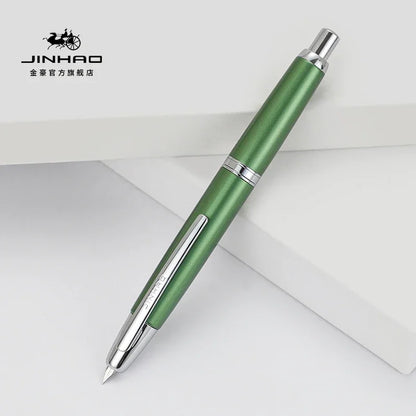 JINHAO 10 Metal Pearl Blue Fountain Pen – EF/F Nib, Pattern Design | Ink Pens for School, Office & Gifts