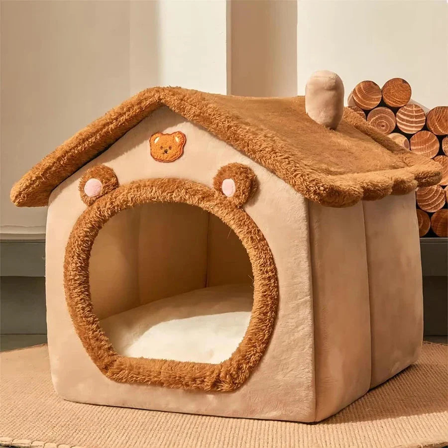 Foldable Pet House – Removable & Washable Cat & Small Dog Cave Sofa Bed for Small to Medium Pets