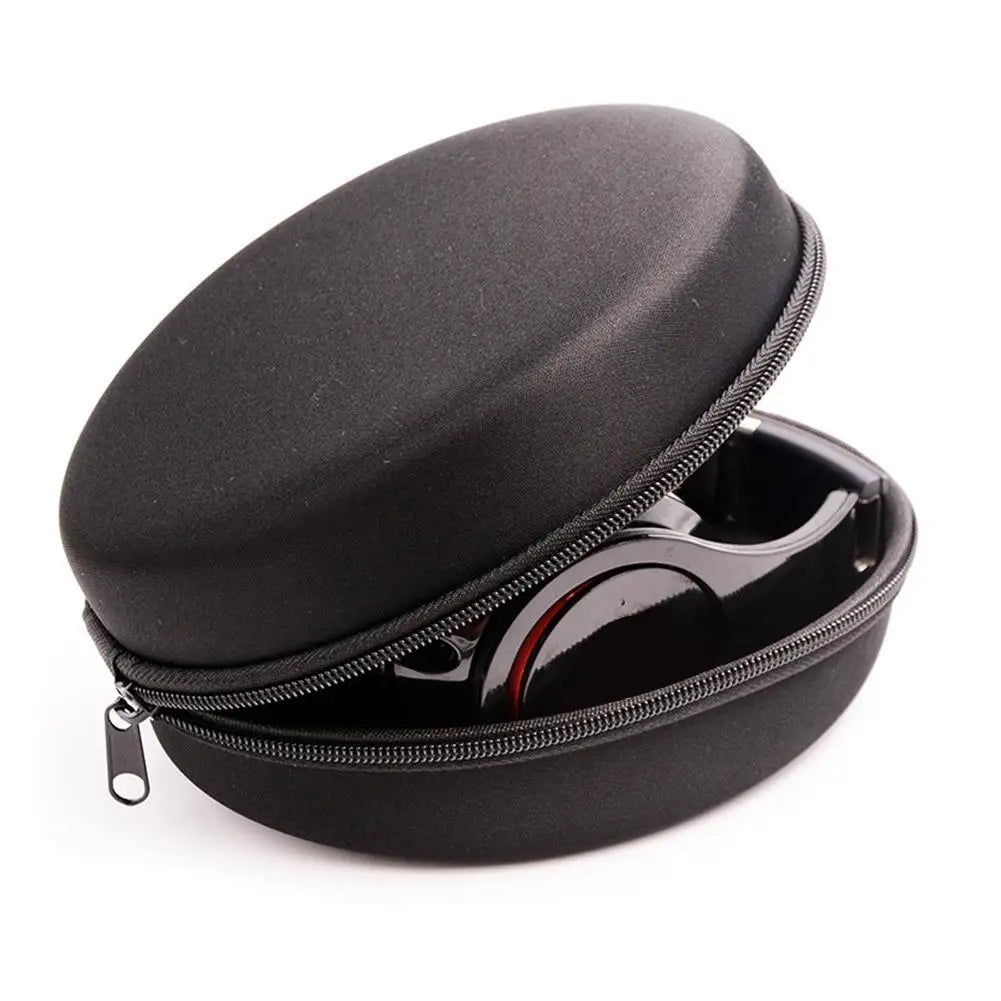 Shockproof Black Headphone Carrying Case – Portable Travel Pouch for Earphones & Headsets