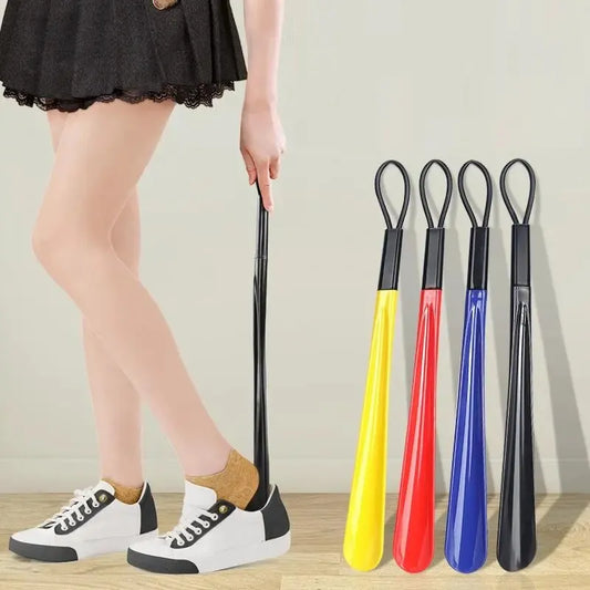 Extra Long Black Plastic Shoe Horn Spoon Shape - Flexible Shoe Lifter & Shoe Accessory