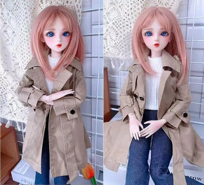 60cm BJD Doll Clothes – Cute Kawaii Outfits for 1/3, 1/4 & 1/6 Dolls, Variety of Accessories for Children’s Toys