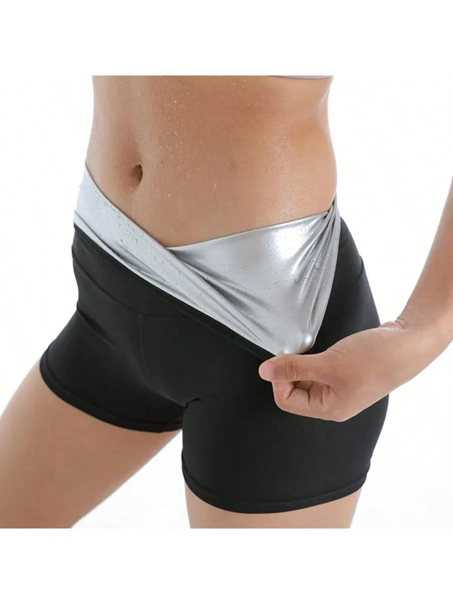 Women’s Sauna Sweat Pants – Thermal Fat Burning Leggings Waist Slimming Body Shaper Fitness Stretch Control Shorts