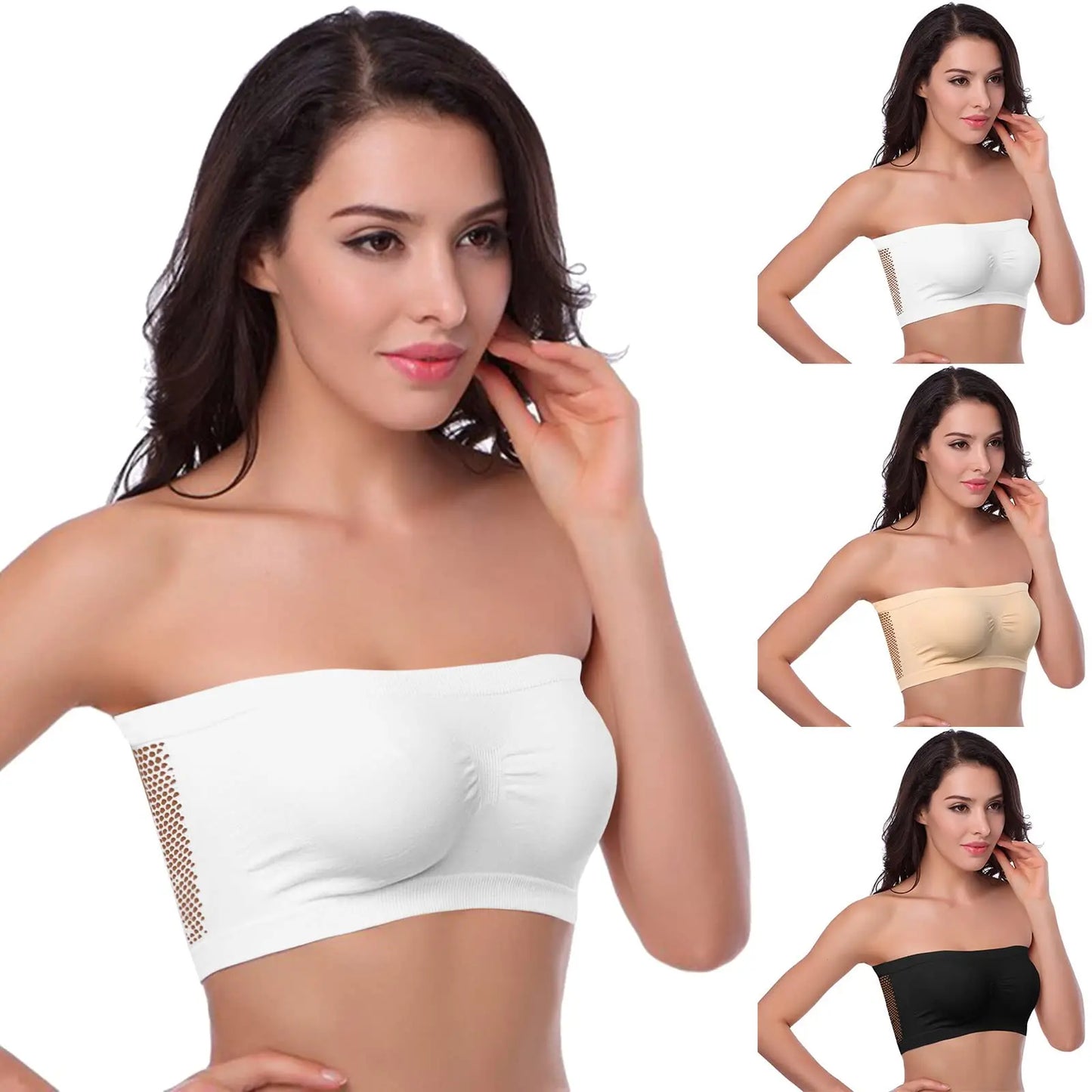 Women’s Strapless Seamless Tube Top – Wireless Anti-Slip Bandeau Bra for Summer