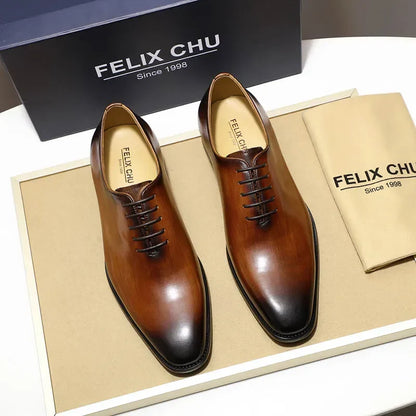 Designer Genuine Leather Men’s Wholecut Oxford Shoes – Luxury Black & Brown Dress Shoes for Business & Formal Wear