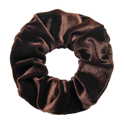 Vintage Velvet Hair Scrunchies for Women & Girls – Solid Color Ponytail Holder Elastic Hair Bands, Soft Fashion Hair Ties Accessories