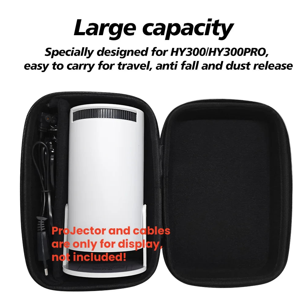 Portable Protective Case for Projector, Fits HY300, HY300Pro, HY320Mini, Smart Bluetooth Speaker, with Handle for Easy Carrying