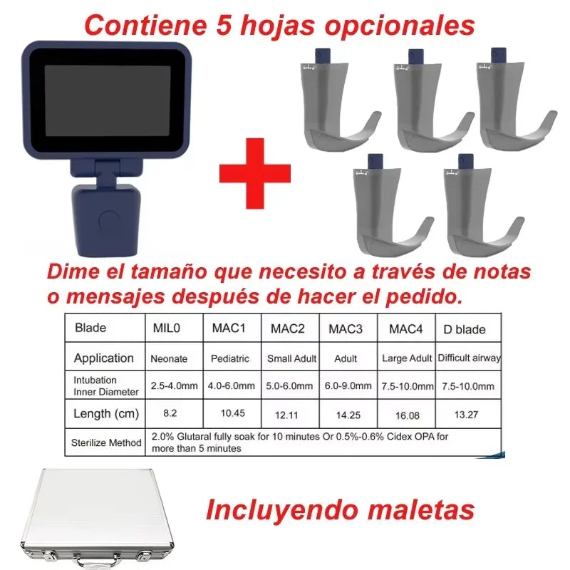 3.5-Inch Touch Screen Video Laryngoscope with Reusable Sterilizable Blades – Digital Laryngoscope, Mexico Warehouse Delivery