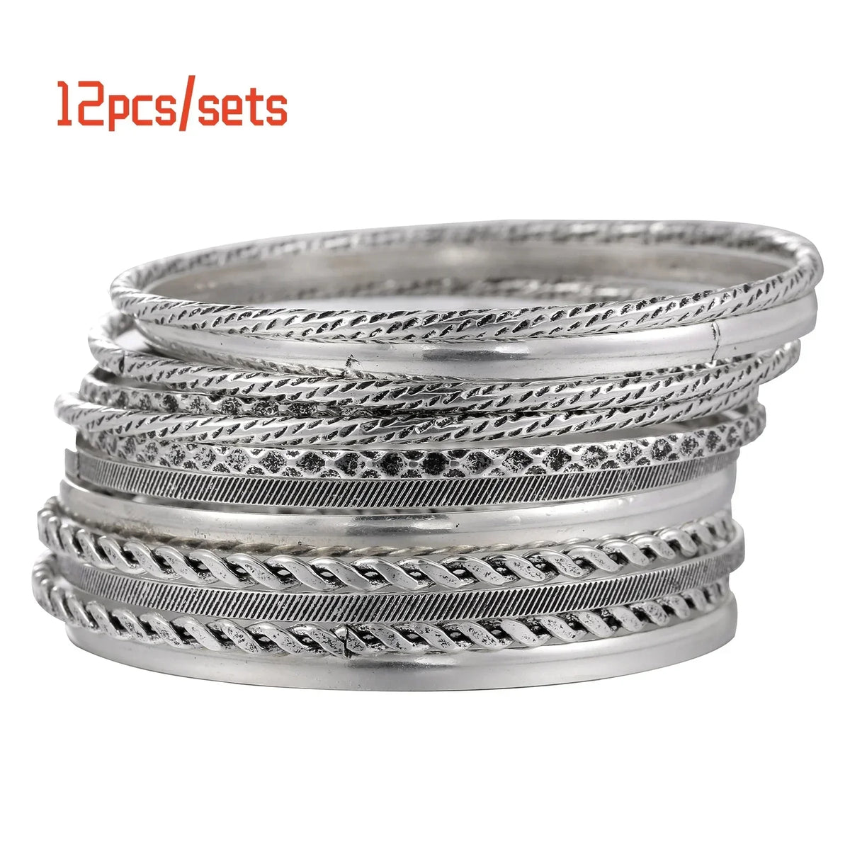 12Pcs Punk Curb Cuban Chain Bracelet Set for Women – Gold Miami Boho Thick Charm Bangles Fashion Jewelry