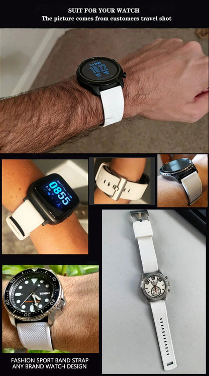 Premium Silicone Watch Band – Quick Release Rubber Strap, 18mm 20mm 22mm Replacement Watchband