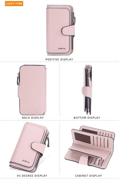 2024 Women’s Long Wallet – Custom Name Engraving, 15 Card Holders & Zippered Classic Purse