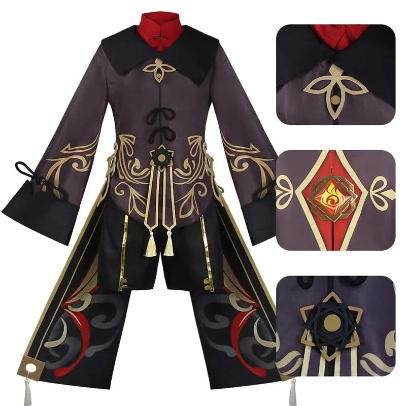 Hu Tao Cosplay Costume for Women — Anime Halloween Outfit, Adult Hu Tao Dress & Accessories